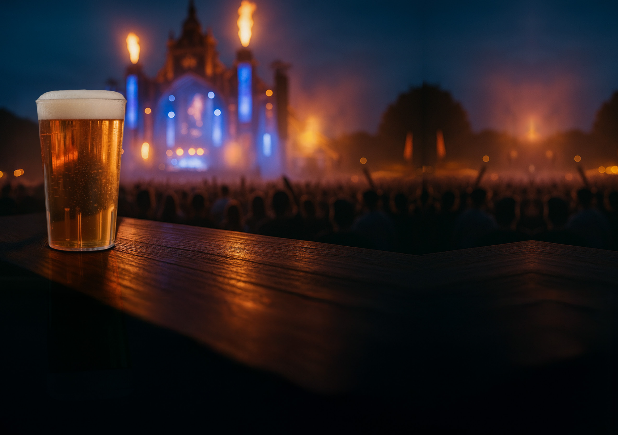 Herbruikbaar bierglas tijdens een evenement