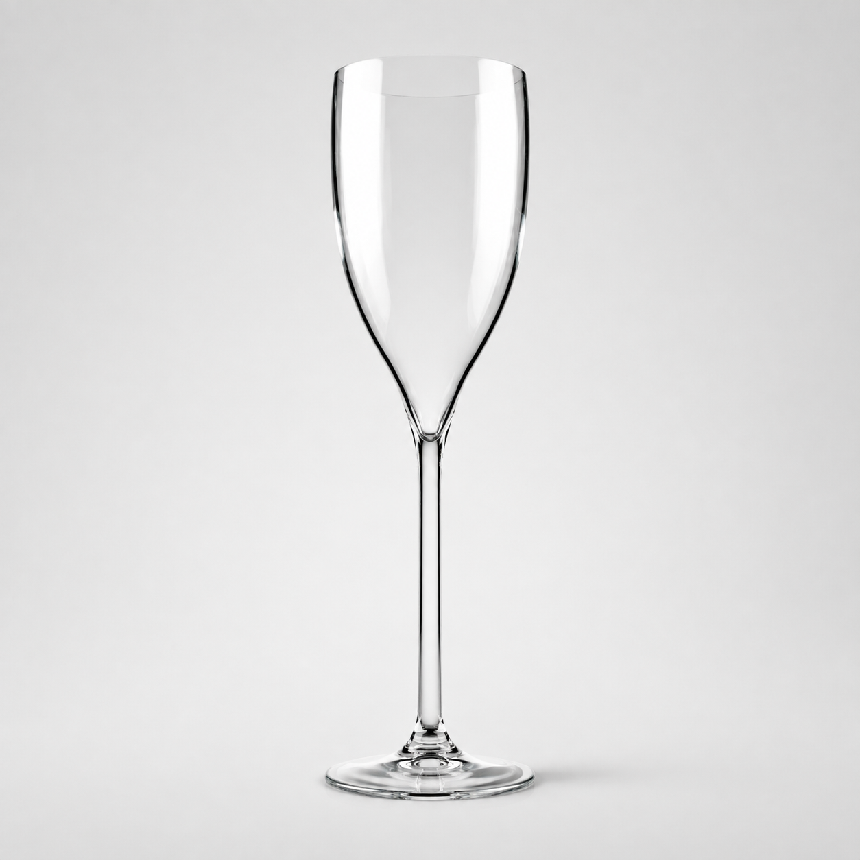 Venus champagneglas op een neutrale grijze achtergrond
