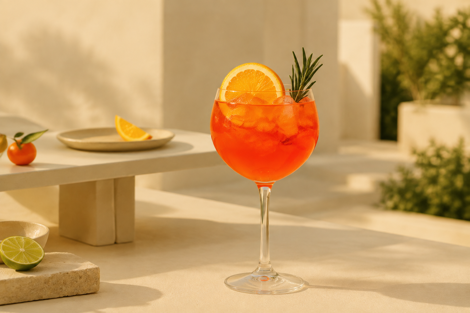 Elegance cocktailglas in een lichte buitenomgeving