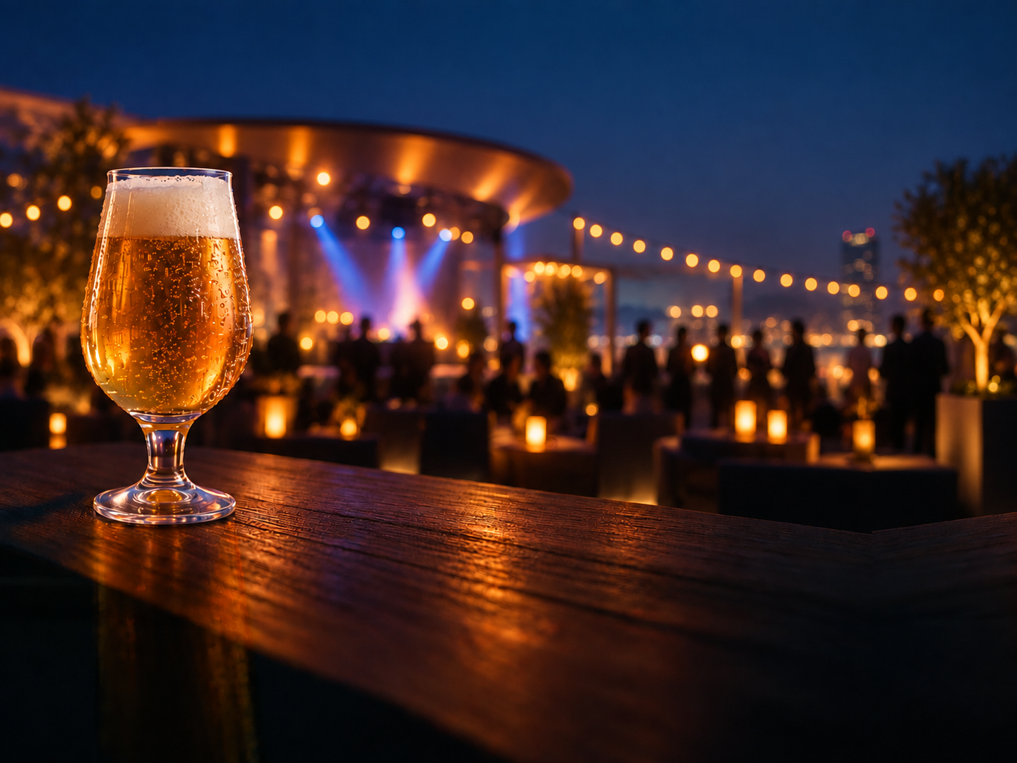 Premium drinkglas tijdens een avond evenement